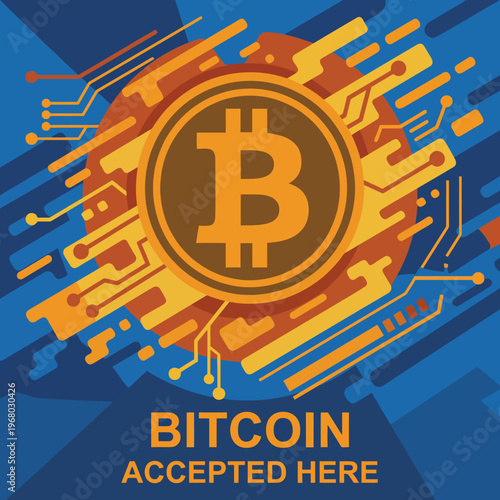 An eye-catching illustration of the Bitcoin symbol illuminated against a dynamic background, symbolizing innovation and transformation in the modern financial landscape.
