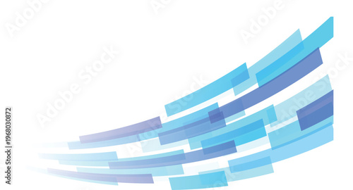 四角いラインの流線背景（鮮やかブルー）