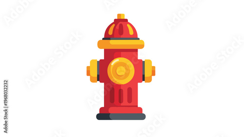 Classic Red and Yellow Fire Hydrant Icon