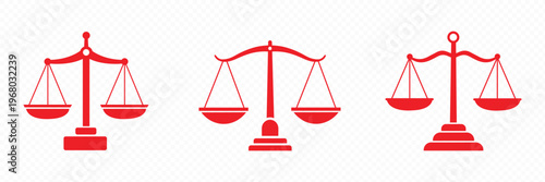 Minimal Legal Icons Set – Justice Balance Scale Symbols, Law System Concept, Court and Lawyer Tools, Clean Modern Professional Vector Illustration Collection