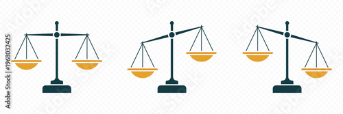 Minimal Justice Scale Icon Set Collection – Modern Law Balance Symbols, Legal Equality Concept, Court Justice System, Lawyer and Judge Tools, Clean Professional Vector Illustration Pack
