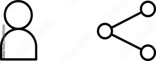 User and share icons simple vector symbols for communication 