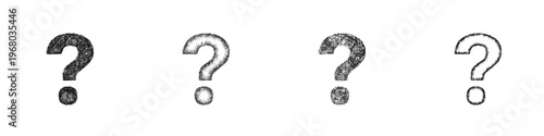 Sketch question mark font design set