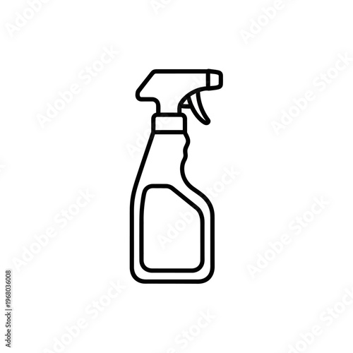 Minimalist Line Drawing of a Spray Bottle for Cleaning and Maintenance