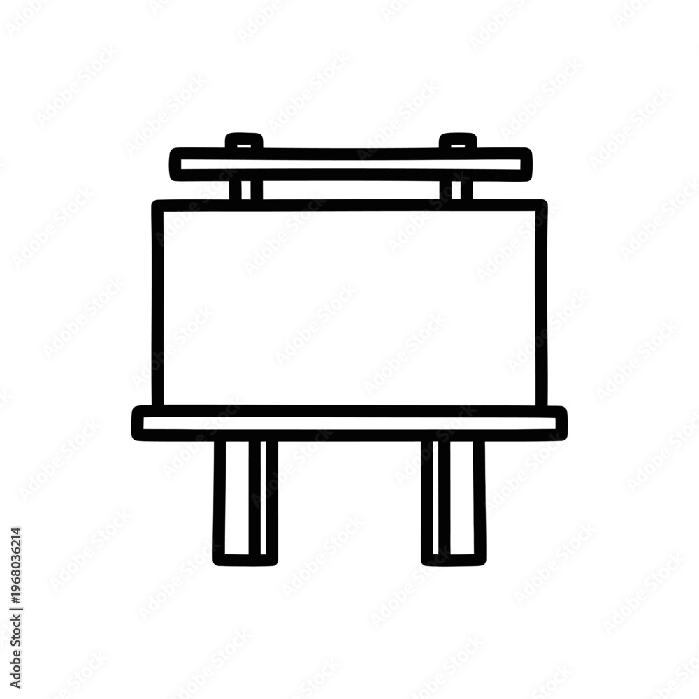 Obraz premium Minimalist Line Drawing of a Traditional Snowboard with Mounting Hardware
