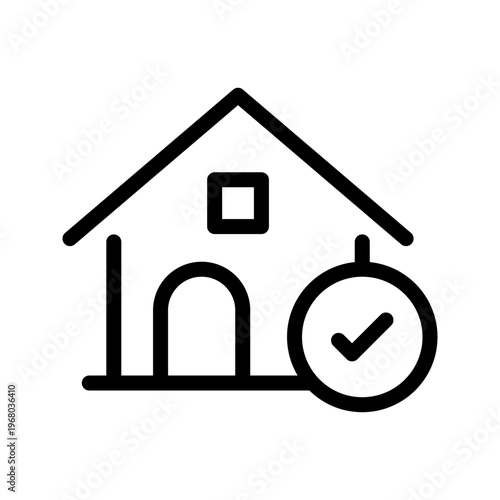 Trusted verified property icon modern real estate approval, secure listing and authenticated ownership concept visual