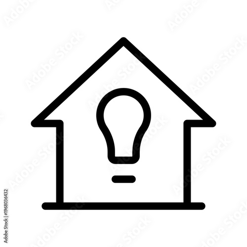 Innovative house with light bulb icon modern smart home idea, energy saving and creativity concept visual