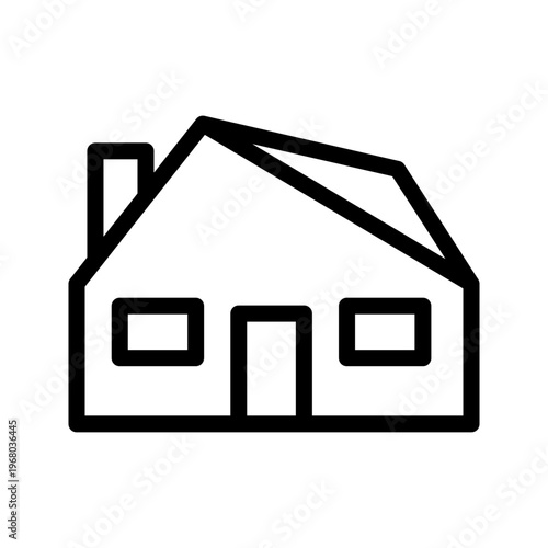Modern house icon clean residential home symbol, real estate and property concept visual