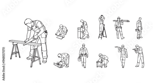 Builder & Engineer Collection – Carrying, Working CAD People Set