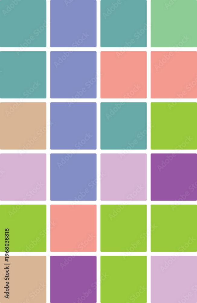 Obraz premium Colorful pastel squares pattern on white background vector graphic