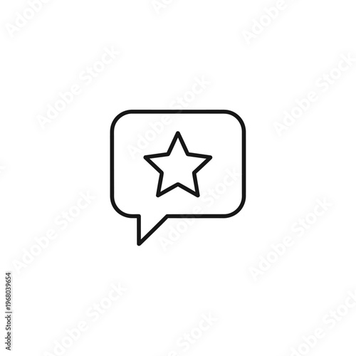 Minimalist Star Icon Inside a Speech Bubble for Communication and Social Media Design
