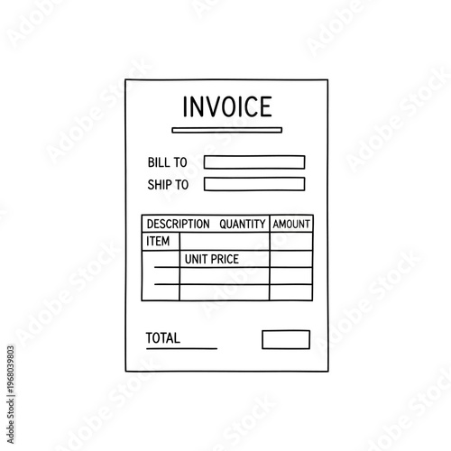 Simple Black and White Invoice Template for Business and Accounting Records