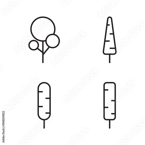 Minimalist Tree Icons Set