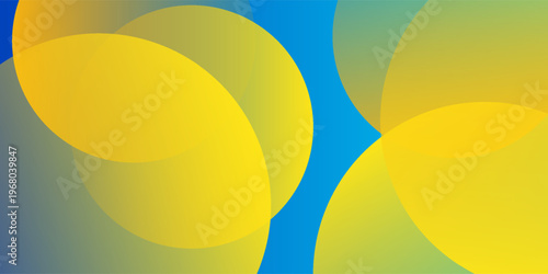 blue and yellow abstract background with circular shapes composition