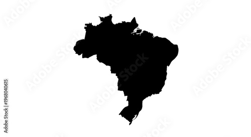 Brazil map silhouette vector illustration