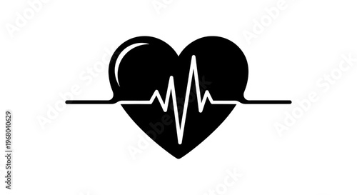 heart rate monitor vector illustration with ecg flat design