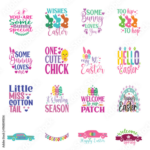 Cute Bunny Vibes Only | Trendy Easter Typography Pack for Spring Merch