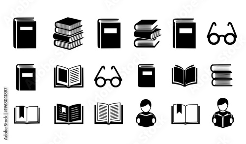 Flat Book Icons – Literature and Reading Vector Illustration Set