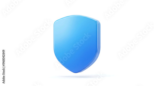 Free Download 3D rendering of a vibrant, glossy, blue shield icon floating in space - GFXLoad