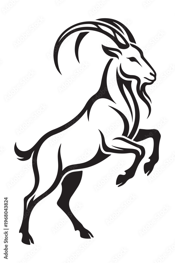 Obraz premium horned goat logo symbol icon