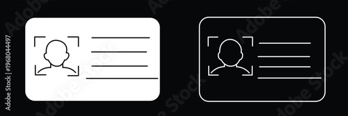 Art & Illustration Worker construction safety and identification id card icon set