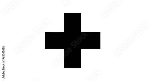 black cross symbol vector illustration, flat design