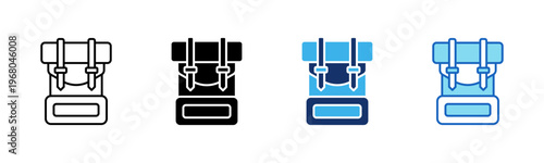 Backpack icon set multiple style collection