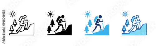Trekker icon set multiple style collection