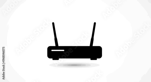 Wireless router with antenna and cable representing internet network connection technology