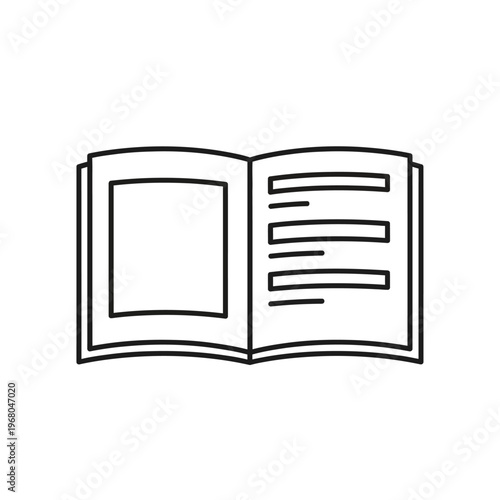 Open Book with Text Pages for Reading or Study Concept