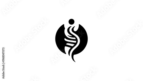 Diagnostic Radiology Icon on White Background - Simple Vector Illustration Free Vector, Black chiropractic logo design, Human spine icon. Simple illustration of human spine vector icon for web, spine,