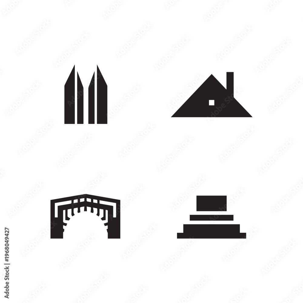 Fototapeta premium Architectural and Structural Silhouettes Iconic Buildings and Landmarks