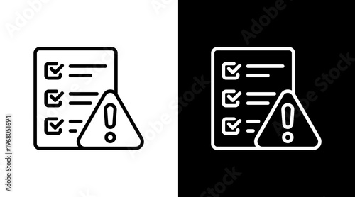 Risk Assessment White Icon Set Design