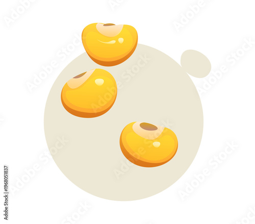 Cartoon round vector millet grains are rich in iron, magnesium, potassium and B vitamins, vector icon. Grain or cereal millet and corn kernels for nutritious and naturally gluten free healthy diet