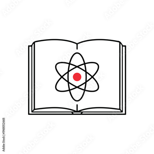 Atom Symbol in Open Book.