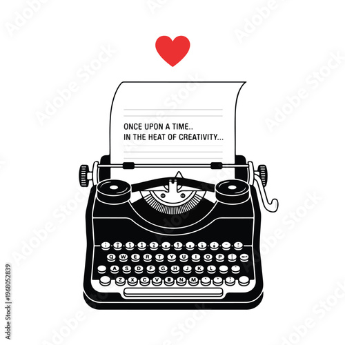 Vintage Typewriter With Heart.