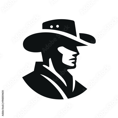 Cowboy vector logo symbol or illustration