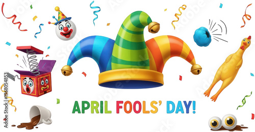 Funny Prank png Silly Joke cutout Playful Gag png Whimsical Trick cutout Comic Hoax png Mischievous Surprise cutout Amusing Humor png Festive Folly april fools isolated transparent background image