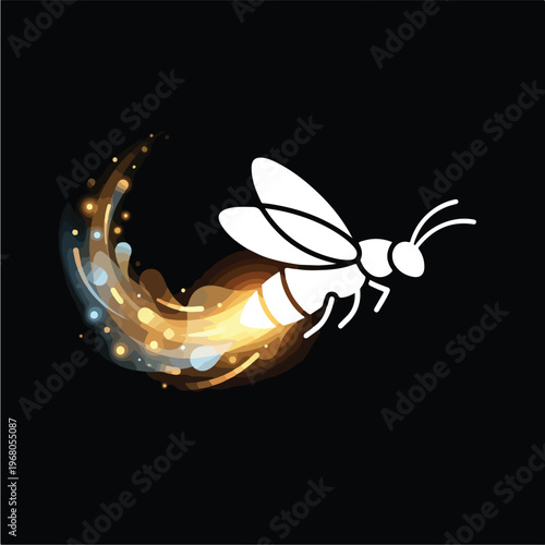 Firefly flying with sparks.