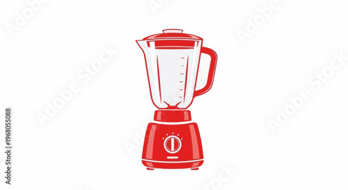 Simple red blender with a transparent jug and control knob