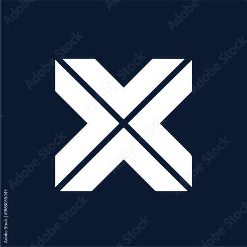 Large White X Letter Symbol.