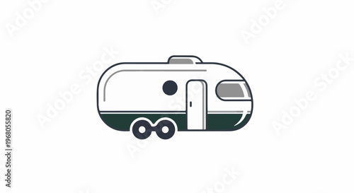 Simple cartoon-style illustration of a travel trailer