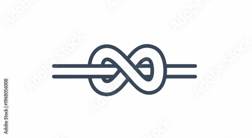 Simple dark blue infinity knot graphic on white background