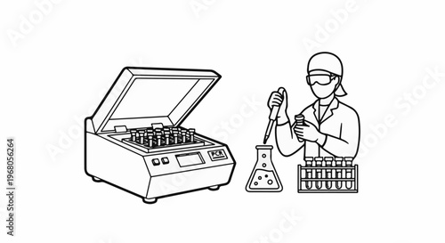 Scientist conducting experiment with laboratory equipment