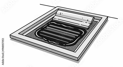 Screen printing frame with squeegee and ink for applying designs