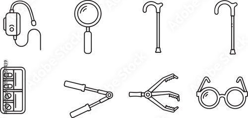 Line of assistive devices for vision and hearing impairments vision impairment canes glasses