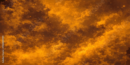 Abstract an abstract image captures a dreamy golden cloudscape, offering a unique visual experience that is both mesmerizing and full of wonder.