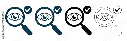 Transparency icon set different style, including flat, outline, and glyph vector illustrations representing openness, visibility, clarity, and business communication, modern icons for apps, websites,