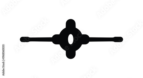 A simple black silhouette of a crosshair target with extensions isolated on white high quality professional