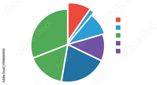 A colorful pie chart displaying proportional data for various labeled categories